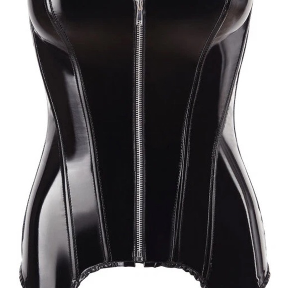 black level Other - Black Zippered Corset Boned with Garters